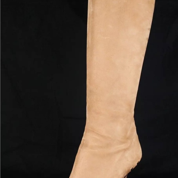 JIMMY CHOO Camel Suede Studded Detail Pointed Toe High Heel Knee Boots 37 - Picture 2 of 13
